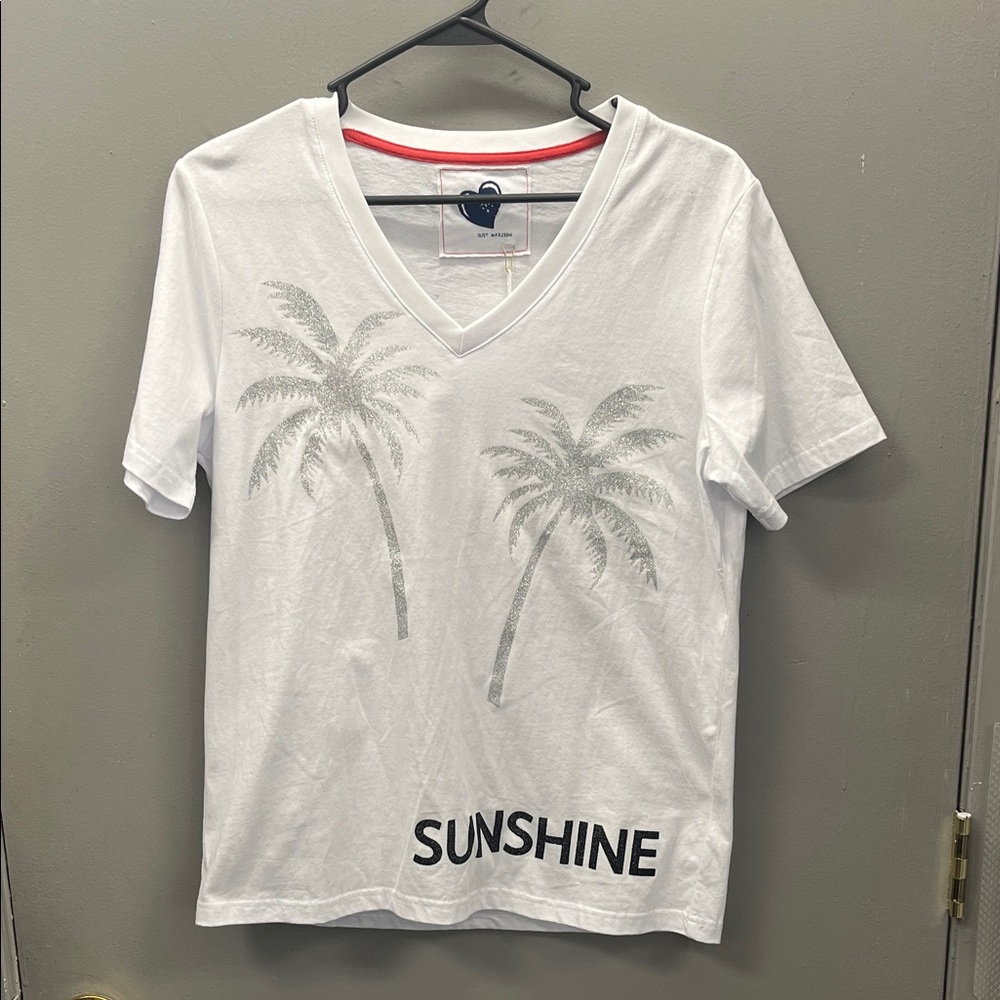 White Sunshine Palm Tree Tee